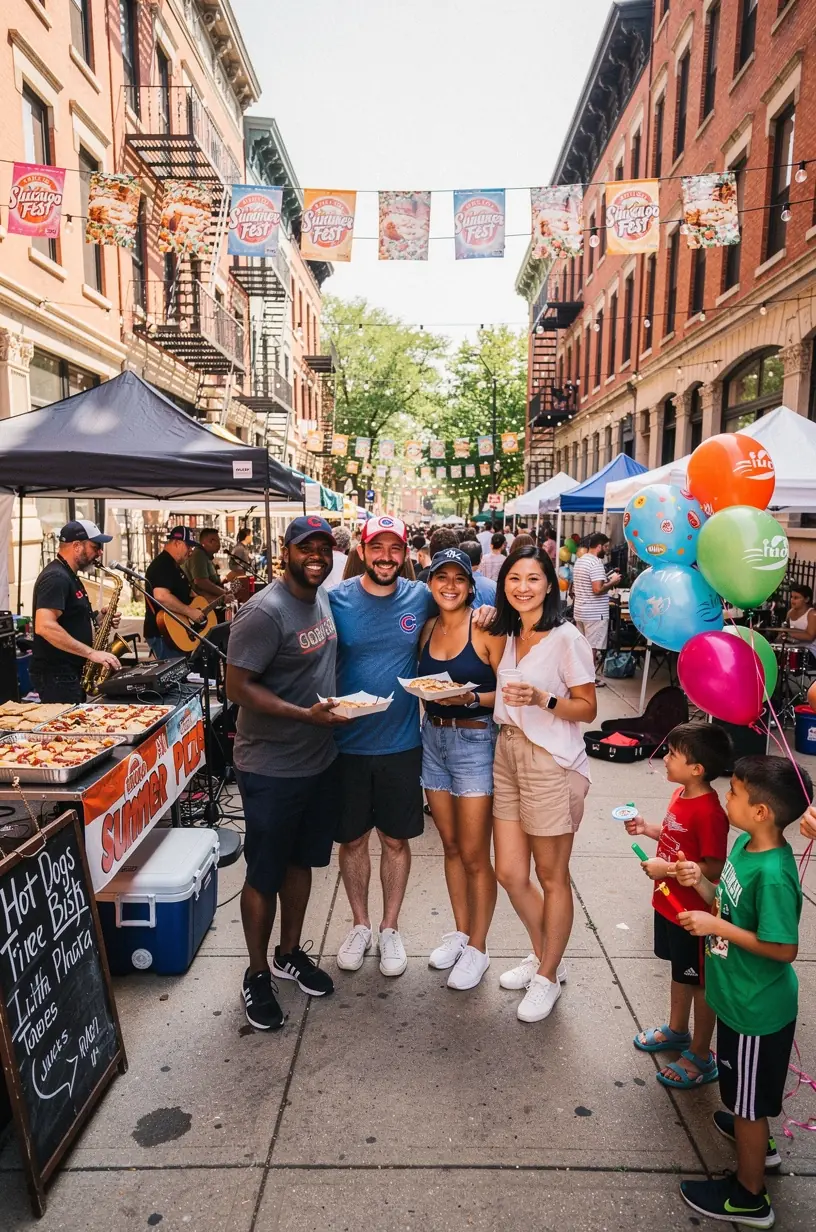 Families tasting diverse regional dishes at a food festival celebrating America’s culinary traditions.